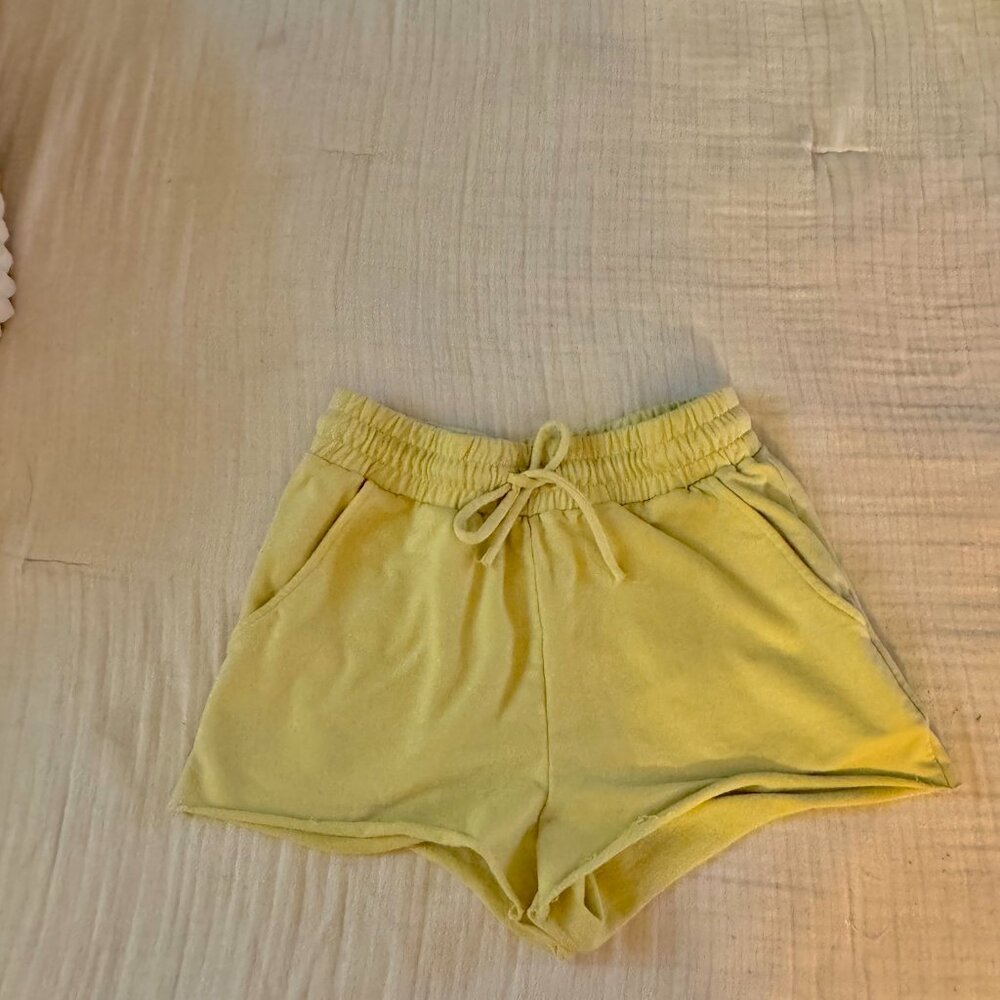 Forever 21 Butter Yellow Cotton Mini Shorts